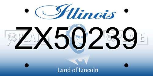 ZX50239 Illinois License Plate