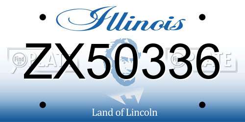 ZX50336 Illinois License Plate