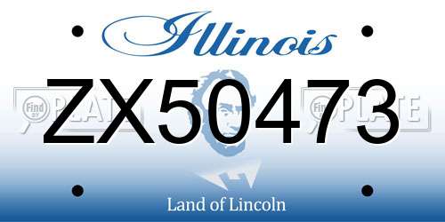 ZX50473 Illinois License Plate