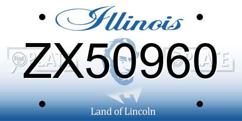 ZX50960 Illinois License Plate