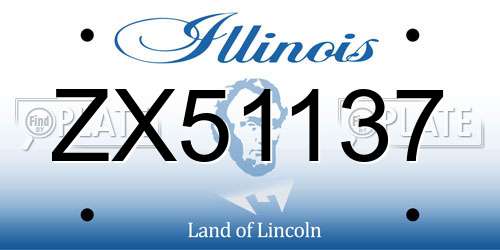 ZX51137 Illinois License Plate