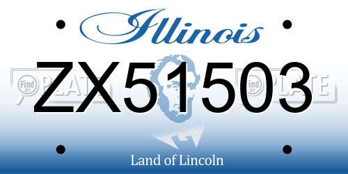 ZX51503 Illinois License Plate