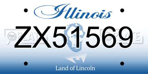 ZX51569 Illinois License Plate