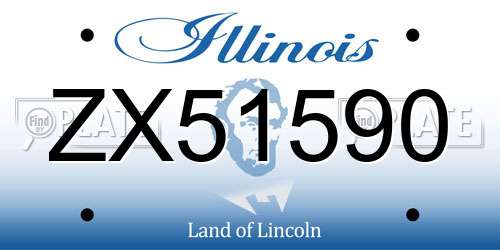 ZX51590 Illinois License Plate