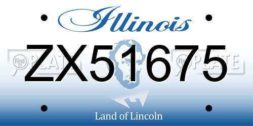 ZX51675 Illinois License Plate