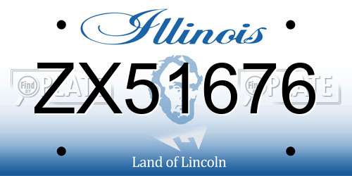 ZX51676 Illinois License Plate