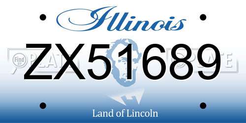 ZX51689 Illinois License Plate