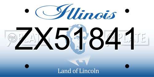 ZX51841 Illinois License Plate