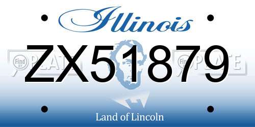 ZX51879 Illinois License Plate