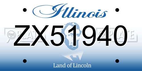 ZX51940 Illinois License Plate