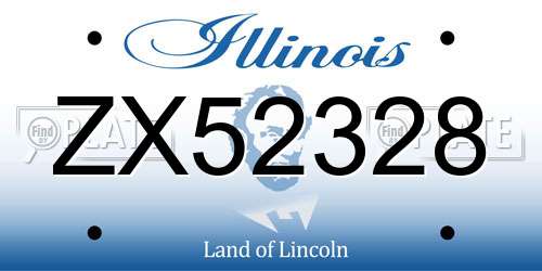 ZX52328 Illinois License Plate