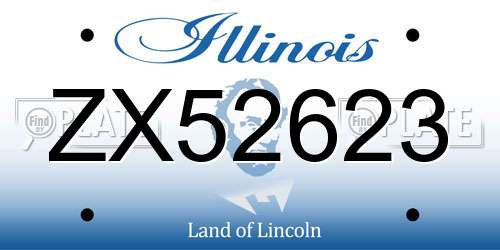 ZX52623 Illinois License Plate