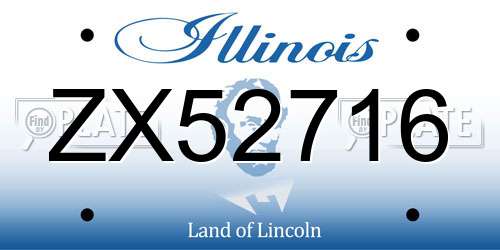 ZX52716 Illinois License Plate