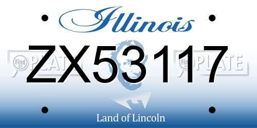 ZX53117 Illinois License Plate