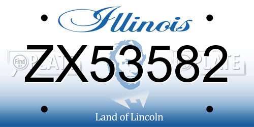 ZX53582 Illinois License Plate