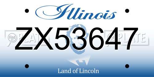 ZX53647 Illinois License Plate