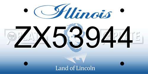 ZX53944 Illinois License Plate