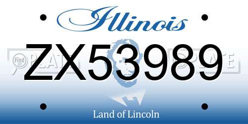 ZX53989 Illinois License Plate