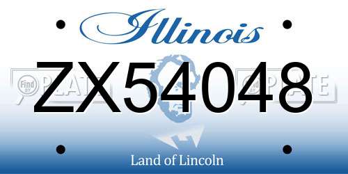 ZX54048 Illinois License Plate