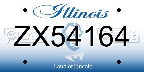 ZX54164 Illinois License Plate