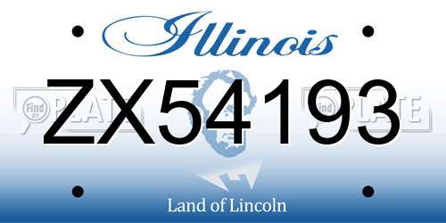ZX54193 Illinois License Plate