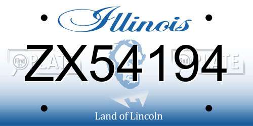 ZX54194 Illinois License Plate