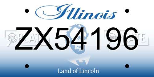 ZX54196 Illinois License Plate