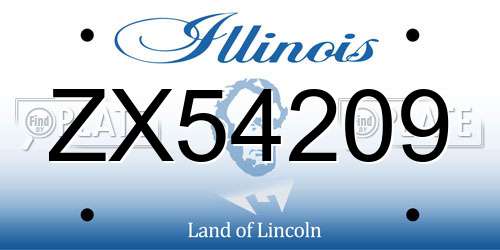 ZX54209 Illinois License Plate