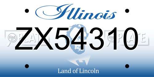 ZX54310 Illinois License Plate