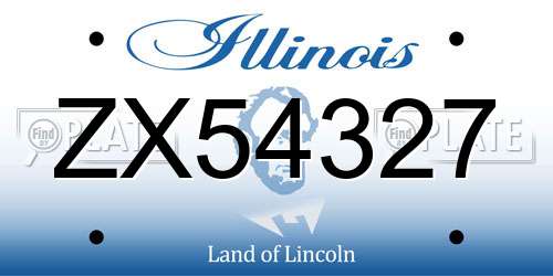 ZX54327 Illinois License Plate