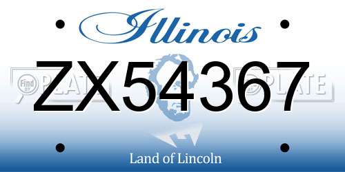 ZX54367 Illinois License Plate