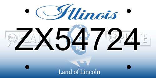 ZX54724 Illinois License Plate