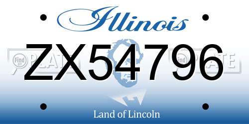 ZX54796 Illinois License Plate