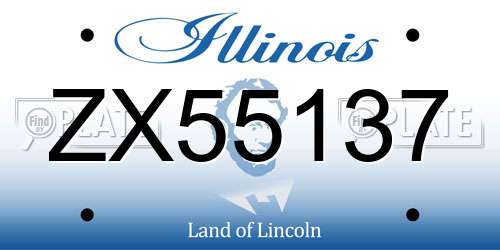 ZX55137 Illinois License Plate