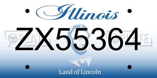 ZX55364 Illinois License Plate