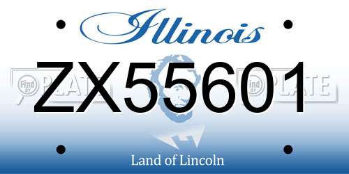 ZX55601 Illinois License Plate