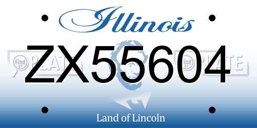 ZX55604 Illinois License Plate