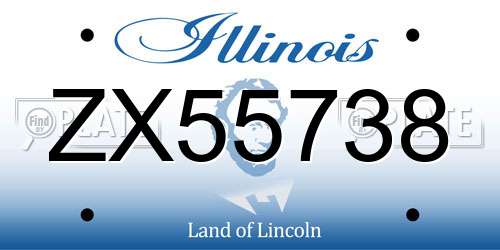 ZX55738 Illinois License Plate