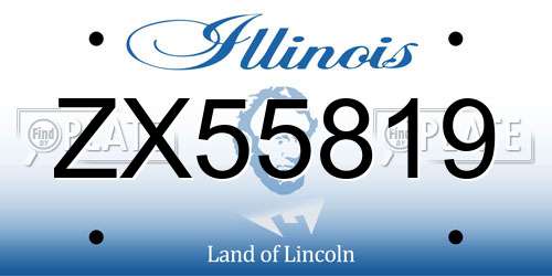ZX55819 Illinois License Plate