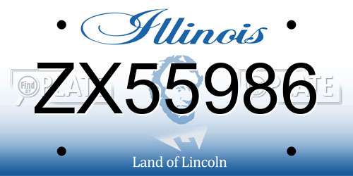 ZX55986 Illinois License Plate