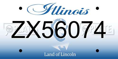 ZX56074 Illinois License Plate