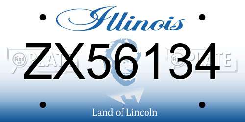 ZX56134 Illinois License Plate