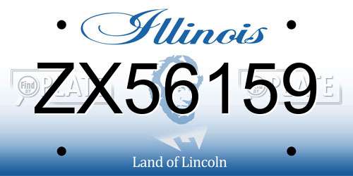 ZX56159 Illinois License Plate