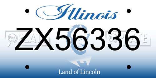 ZX56336 Illinois License Plate