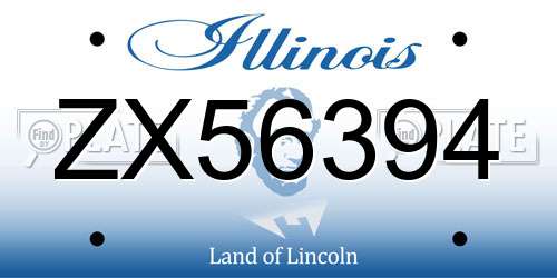 ZX56394 Illinois License Plate