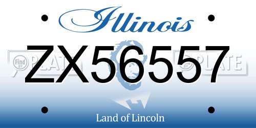 ZX56557 Illinois License Plate