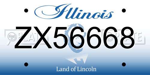 ZX56668 Illinois License Plate
