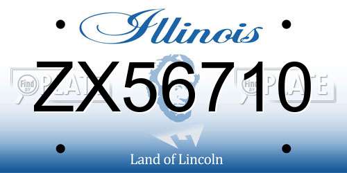ZX56710 Illinois License Plate