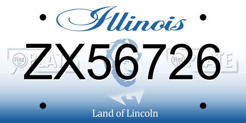 ZX56726 Illinois License Plate
