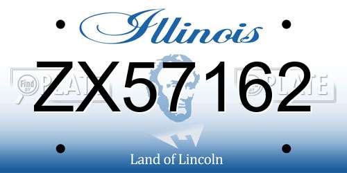 ZX57162 Illinois License Plate